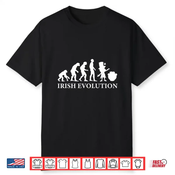 Irish Evolution Funny Shirt I Ireland Leprechaun Idea