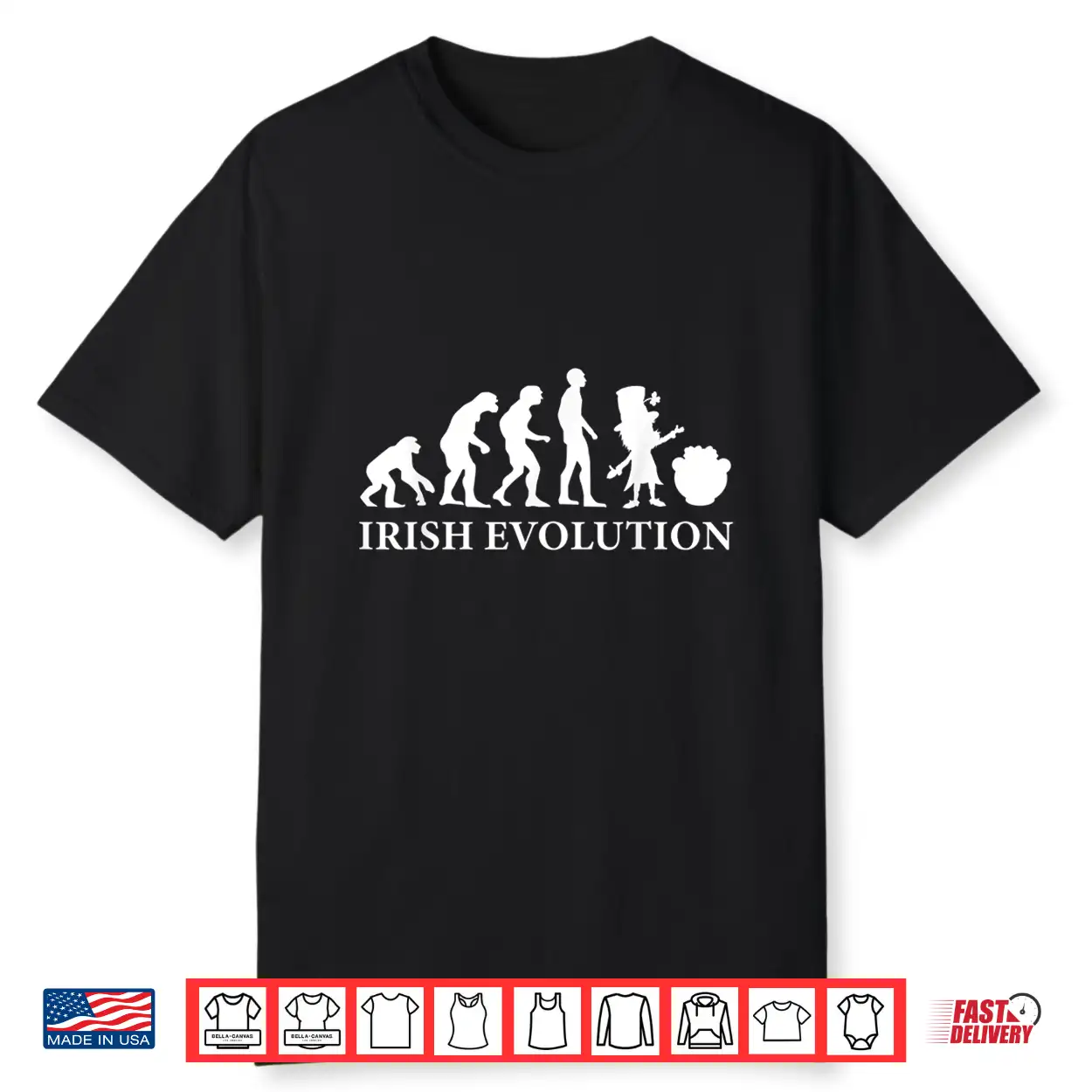 Irish Evolution Funny Shirt I Ireland Leprechaun Idea Irish Evolution Funny Shirt I Ireland Leprechaun Idea
