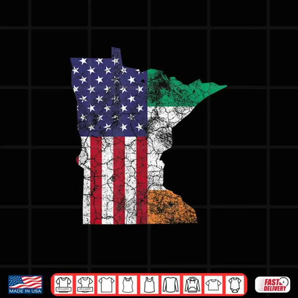 Design Irish American Flag Minnesota St. PatrickS Day Vintage Gift Shirt