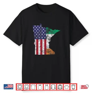 Irish American Flag Minnesota St. Patrick’S Day Vintage Gift Shirt