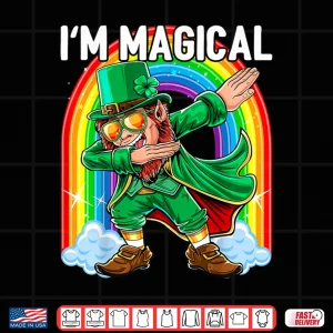 Design IM Magical Dabbing Leprechaun St. PatrickS Day Gift Kids Shirt