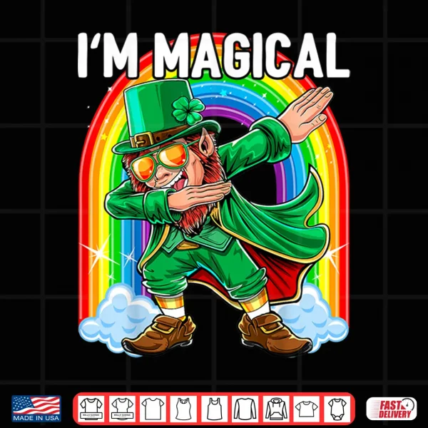 Design IM Magical Dabbing Leprechaun St. PatrickS Day Gift Kids Shirt