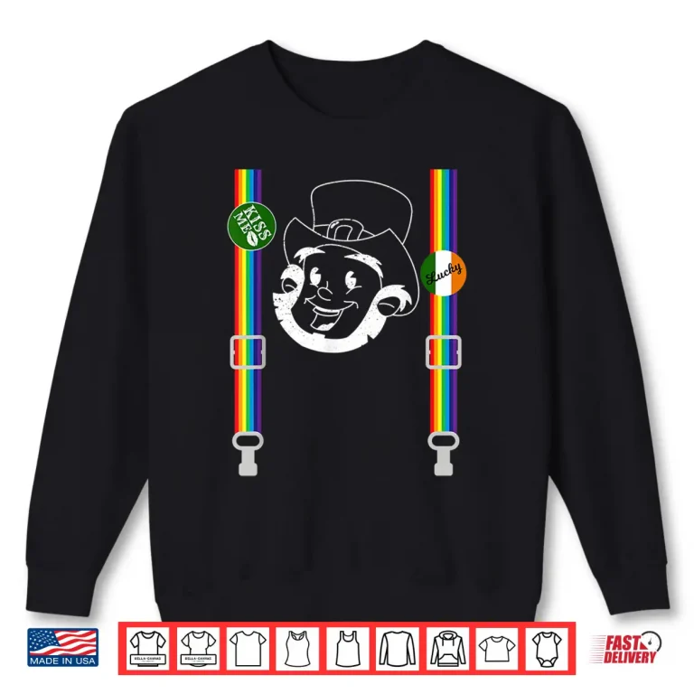 Sweatshirt Funny St. PatrickS Day Shirt With Rainbow Suspenders