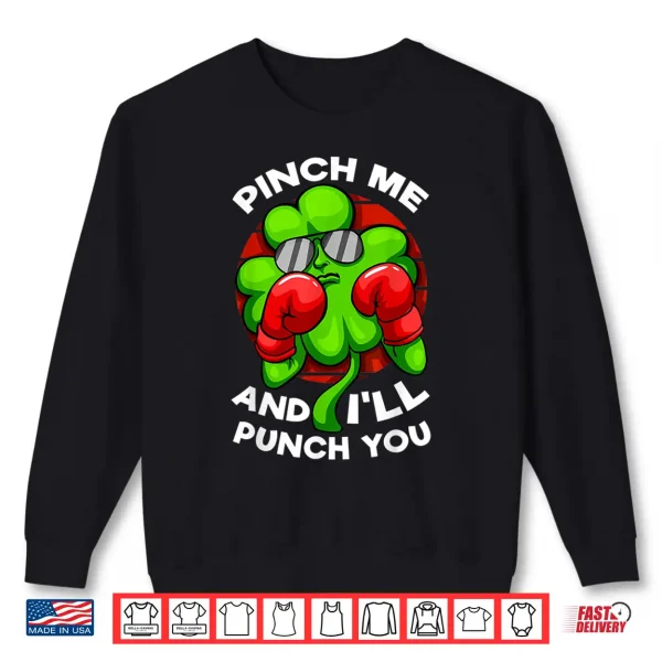 Sweatshirt Boxing Clover St PatrickS Day Boys Girls Punching Boxers Shirt