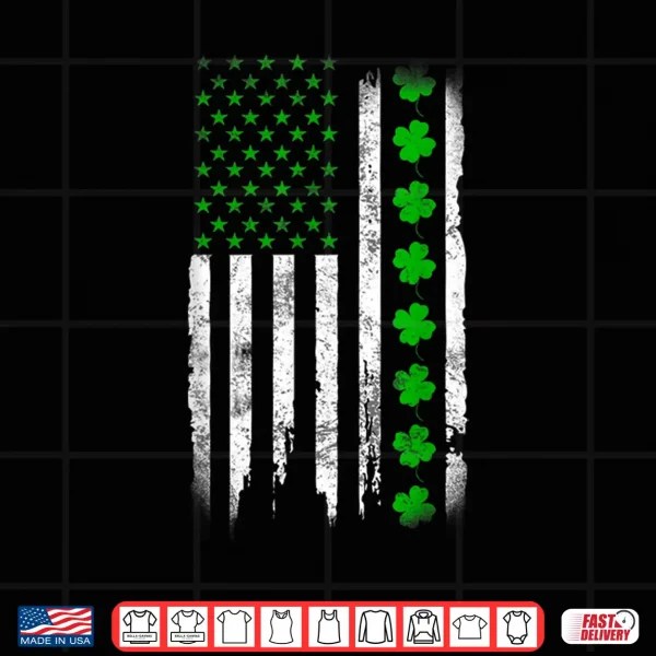 Design Vintage St. PatrickS Day Big Irish American Distressed Flag Shirt