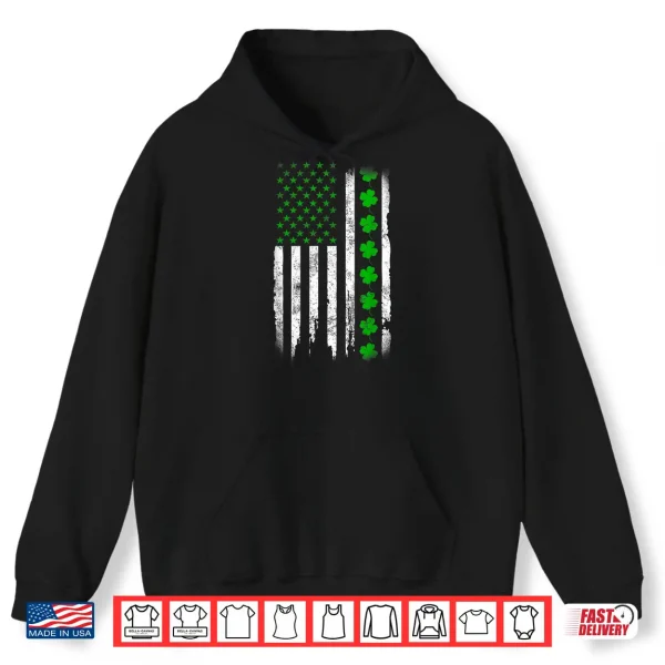 Hoodie Vintage St. PatrickS Day Big Irish American Distressed Flag Shirt