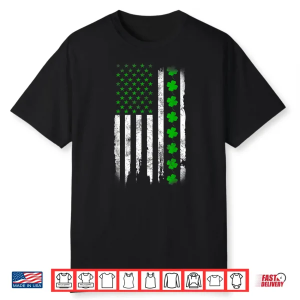 Vintage St. Patrick’S Day Big Irish American Distressed Flag Shirt