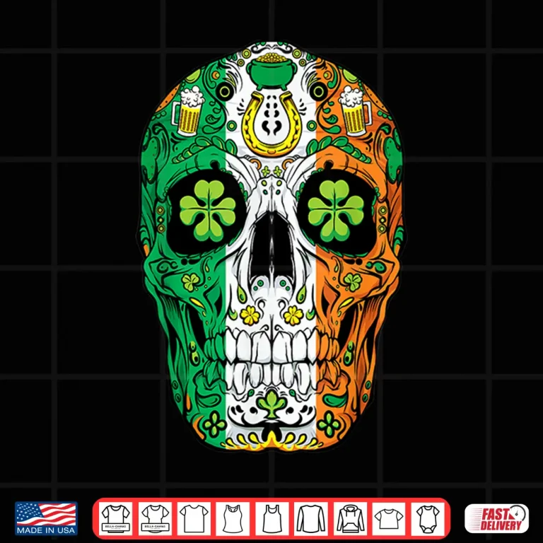 Sugar Skull Leprechaun T Shirt St Patricks Day Women Men Tee 4 Design Sugar Skull Leprechaun T Shirt St Patricks Day Women Men Tee