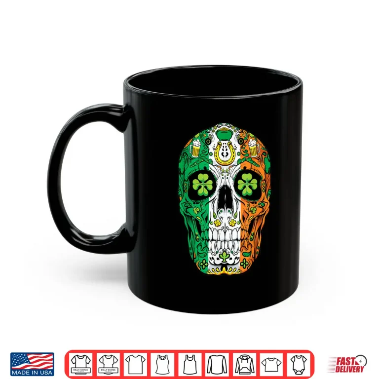 Sugar Skull Leprechaun T Shirt St Patricks Day Women Men Tee 3 Mug Sugar Skull Leprechaun T Shirt St Patricks Day Women Men Tee