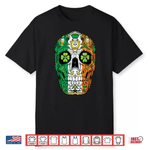 Sugar Skull Leprechaun T Shirt St Patricks Day Women Men Tee