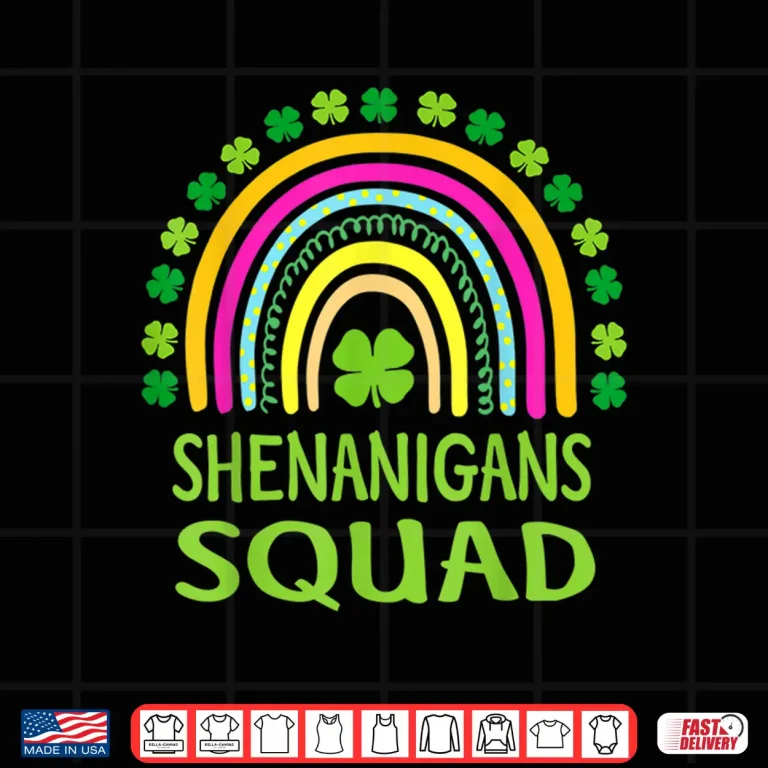 Design Shenanigans Squad St PatrickS Day Rainbow Shamrock Shirt