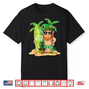 Leprechaun Hawaiian Surfing T Shirt St Patricks Day Hawaii