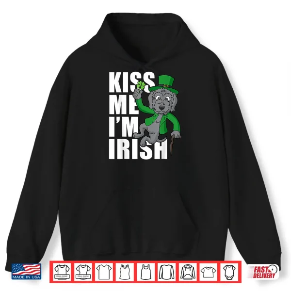Hoodie Kiss Me IM Irish Wolfhound Shirt St Patricks Day