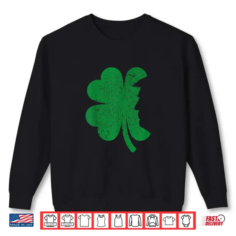 Sweatshirt Happy St PatrickS Day Clover Leaf Trump Distressed Tee Shirt