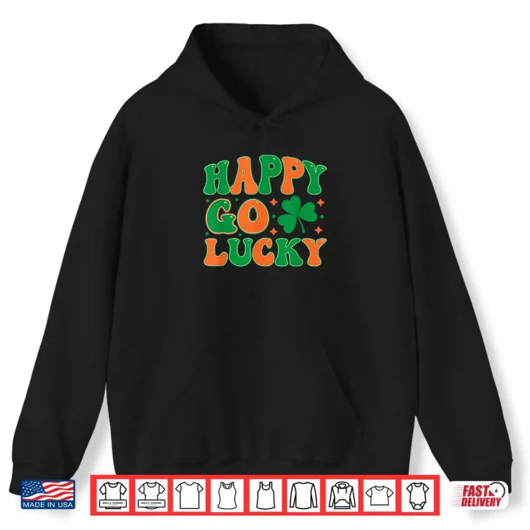 Hoodie Happy Go Lucky St. PatrickS Day T Shirt Boys Girls Kids Shirt