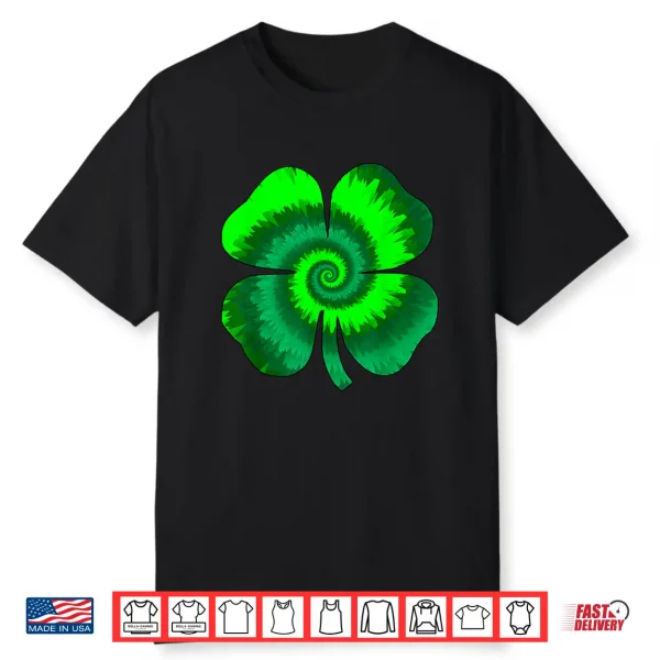 Four Leaf Clover Tie Dye St Patrick’S Day Lucky Shamrock Shirt