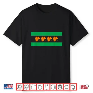 Chicago Irish Flag Shamrock Stars St Patrick’S Day Parade Shirt