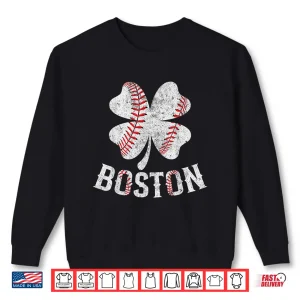 Sweatshirt Baseball Shamrock Lucky Clover Boston St PatrickS Day Shirt