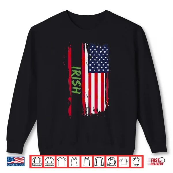 Sweatshirt American Irish Usa Flag Happy St PatrickS Day Shirt