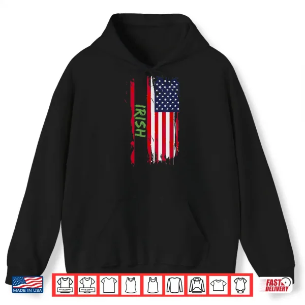 Hoodie American Irish Usa Flag Happy St PatrickS Day Shirt