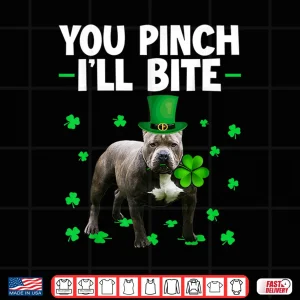 Design You Pinch ILl Bite Leprechaun Pitbull Lover St Patricks Day Shirt