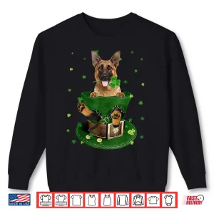 Sweatshirt St PatrickS Day Leprechaun German Shepherd Dog Shamrock Shirt