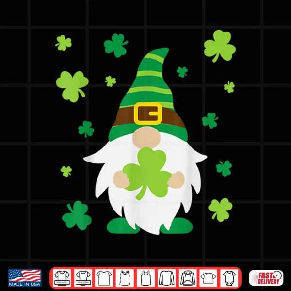 Design St PatrickS Day Gnome Leprechaun With Shamrocks Shirt