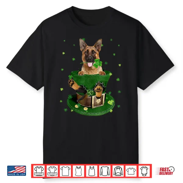 St Patrick’S Day Leprechaun German Shepherd Dog Shamrock Shirt