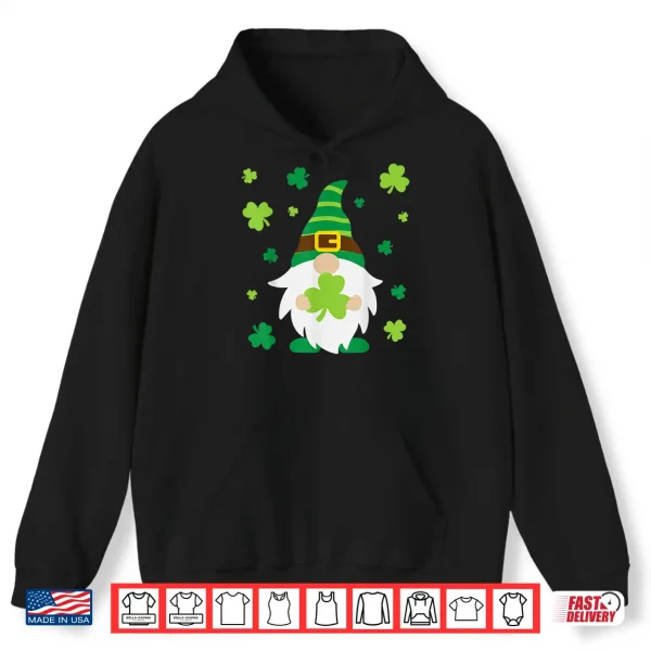 Hoodie St PatrickS Day Gnome Leprechaun With Shamrocks Shirt