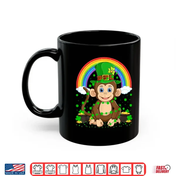 Mug Magical Rainbow Leprechaun Hat Monkey St. PatrickS Day Shirt