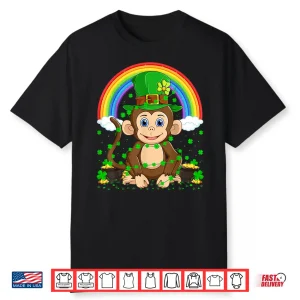 Magical Rainbow Leprechaun Hat Monkey St. Patrick’S Day Shirt