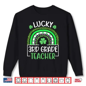 Sweatshirt Lucky Third Grade Teacher Funny St PatrickS Day Leopard Shirt