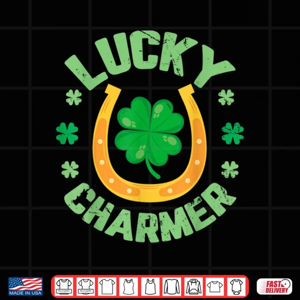 Design Lucky Charmer Shirt Boys Kids Girl Funny St. PatrickS Day Shirt