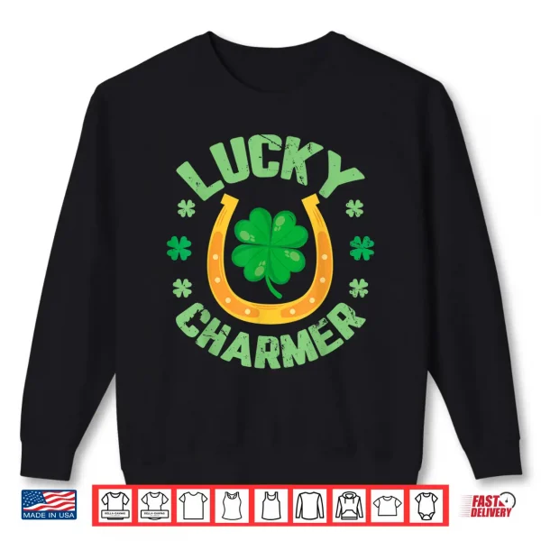 Sweatshirt Lucky Charmer Shirt Boys Kids Girl Funny St. PatrickS Day Shirt