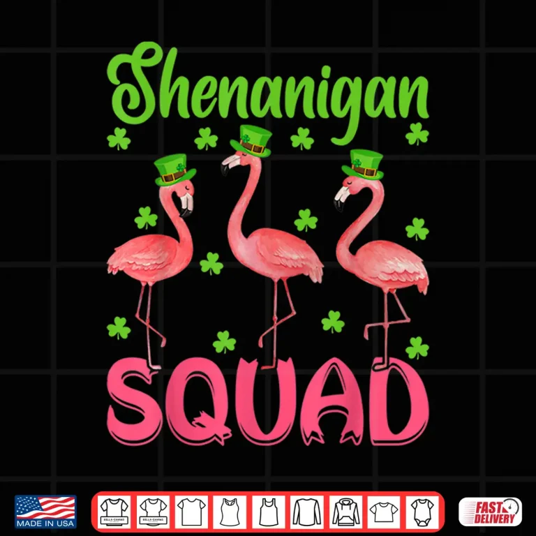 Design Leprechaun Hat Shenanigan Squad Flamingo St. PatrickS Day Shirt