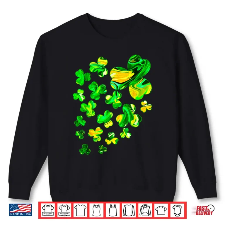 Sweatshirt Irish Shamrock Tie Dye Happy St PatrickS Day Go Lucky Shirt