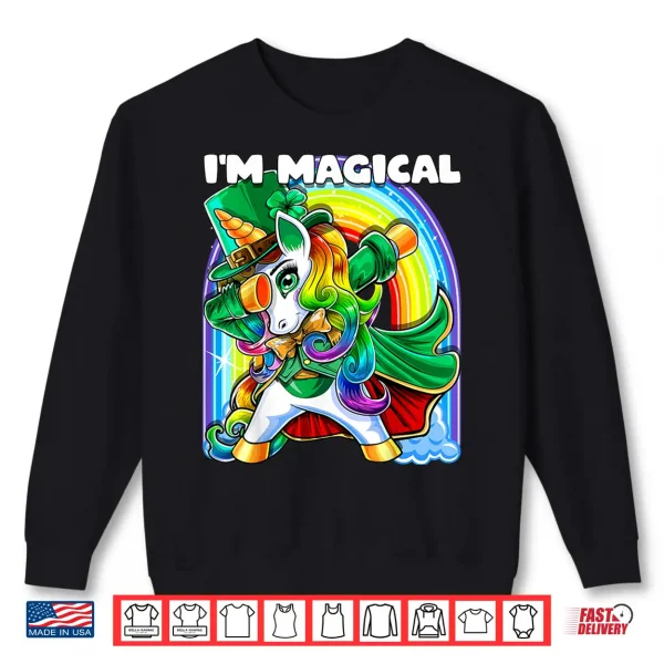 Sweatshirt IM Magical St. PatrickS Day Dabbing Unicorn Leprechaun Shirt