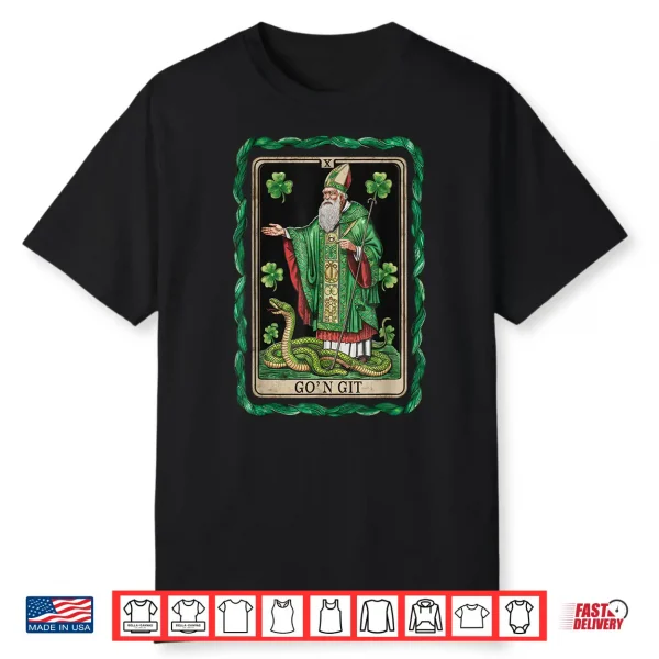 Funny St Patricks Day Tarot Card Go’N Git St Patrick Vintage Shirt