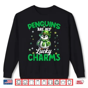 Sweatshirt Funny Penguins Are My Lucky Charms St. PatrickS Day Outfit Shirt