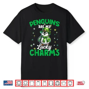 Funny Penguins Are My Lucky Charms St. Patrick’S Day Outfit Shirt