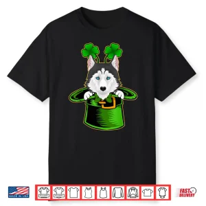 Funny Irish Leprechaun Siberian Husky Dog St. Patrick’S Day Shirt