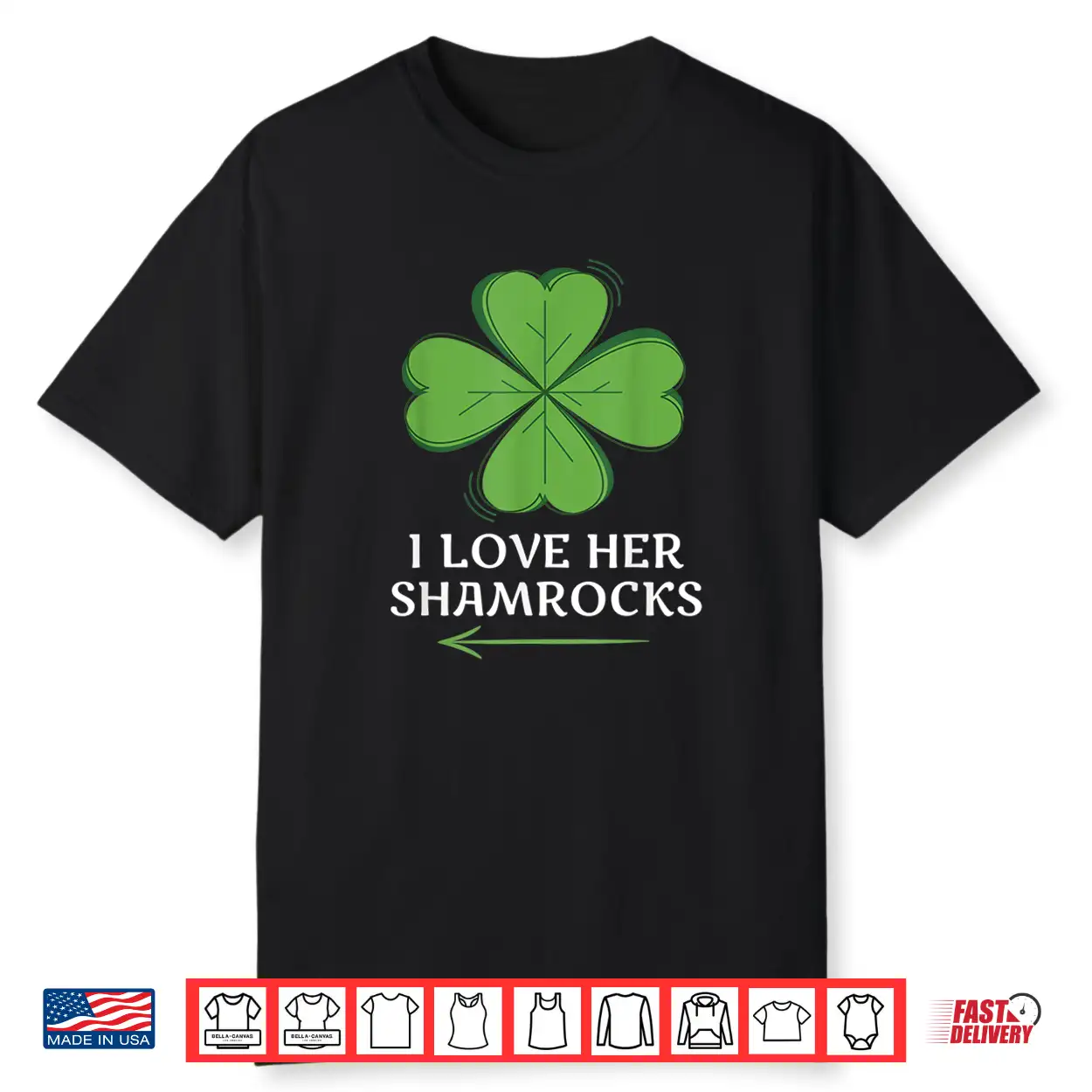 Couples St. Patrick’S Day I Love Her Shamrocks Shirt Couples St. Patrick’S Day I Love Her Shamrocks Shirt