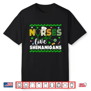 St Patricks Day Rn Nurse Love Shenanigans Scrub Top Women Shirt
