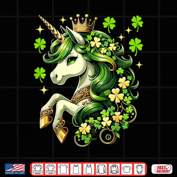 Design St Patrick Day Unicorn Girls Toddler Lepricorn Unicorn Shirt