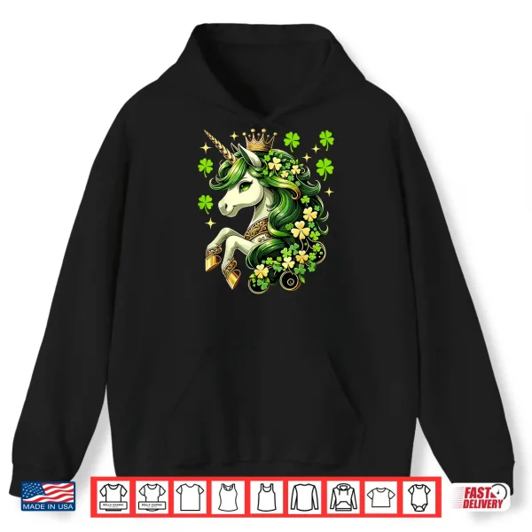 Hoodie St Patrick Day Unicorn Girls Toddler Lepricorn Unicorn Shirt