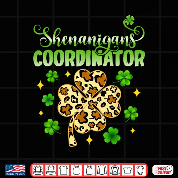 Design Shenanigans Coordinator Leopard Shamrock St. PatrickS Day Shirt