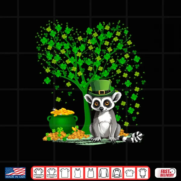 Design Shamrock Tree Leprechaun Hat Lemur St PatrickS Day Shirt