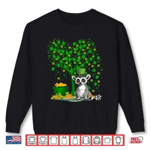 Sweatshirt Shamrock Tree Leprechaun Hat Lemur St PatrickS Day Shirt