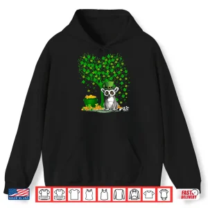 Hoodie Shamrock Tree Leprechaun Hat Lemur St PatrickS Day Shirt