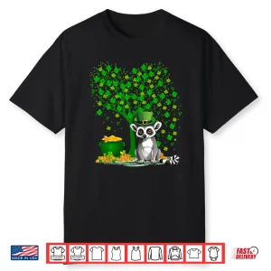 Shamrock Tree Leprechaun Hat Lemur St Patrick’S Day Shirt
